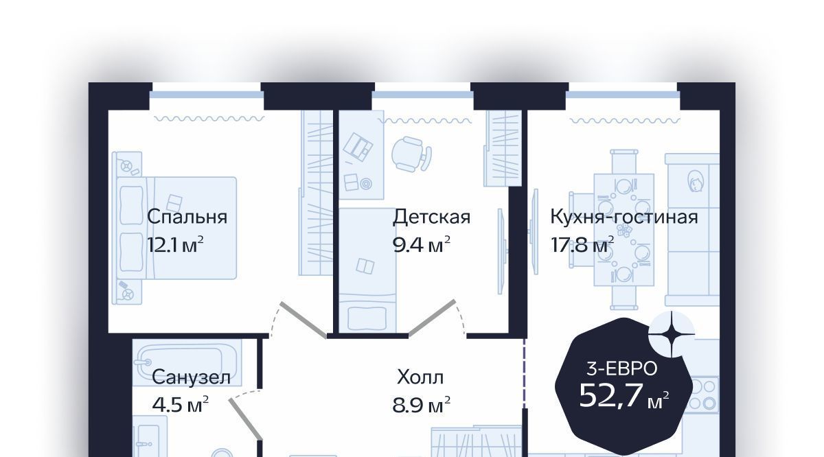 квартира г Тюмень р-н Центральный ул Новгородская 20 фото 4