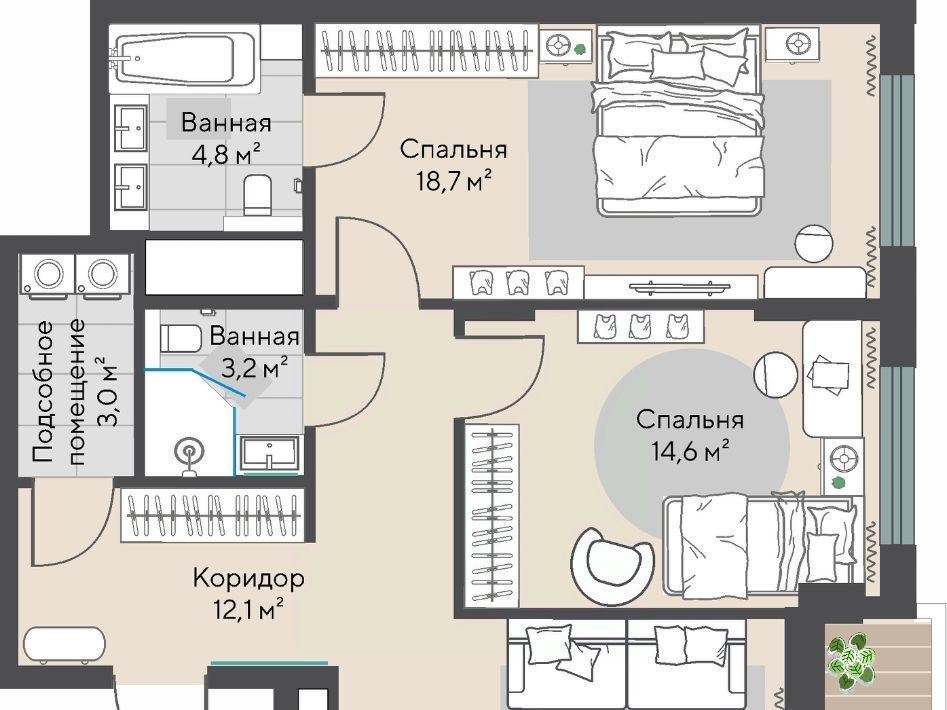 квартира г Екатеринбург Эльмаш ЖК Изумрудный Бор Проспект Космонавтов, жилрайон фото 2