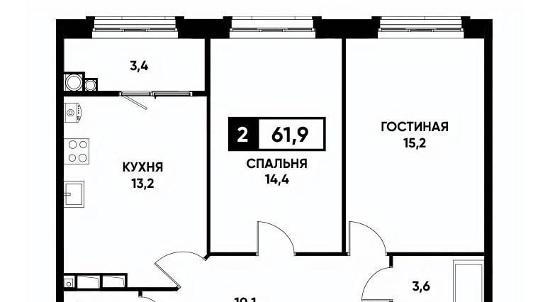 квартира г Ставрополь р-н Промышленный ул Николая Голодникова 7 фото 1