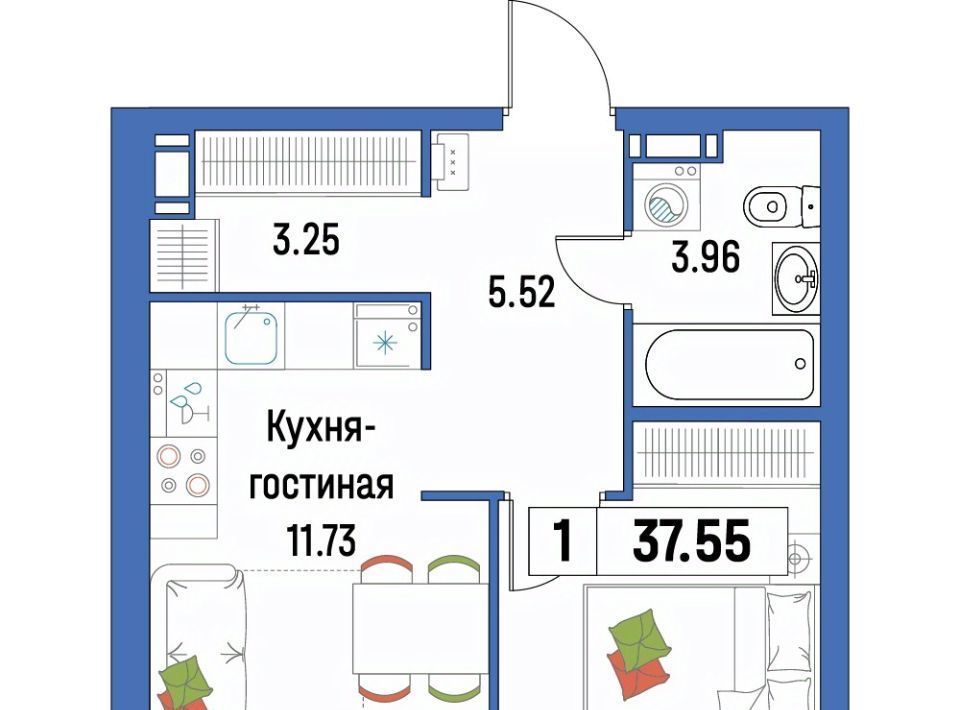 квартира р-н Всеволожский г Мурино ЖК «Урбанист» Девяткино фото 1