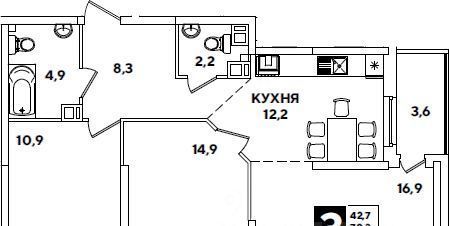 квартира г Краснодар р-н Прикубанский ул им. Ивана Беличенко 95к/1 фото 1