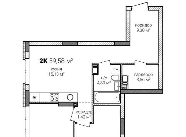 квартира г Нижний Новгород Горьковская ЖК Зенит-2 фото 1