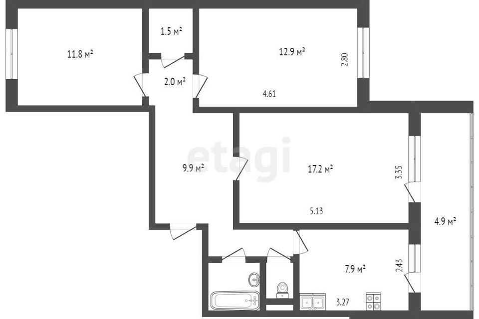 квартира г Пыть-Ях 5-й микрорайон, 31, Нефтеюганский район фото 1