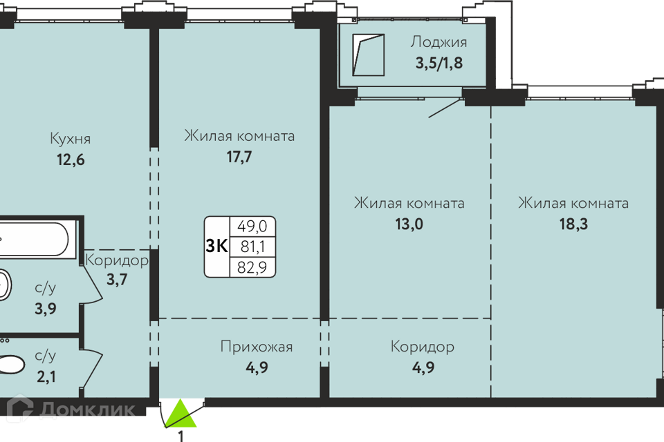 квартира г Барнаул ул 280-летия Барнаула муниципальное образование Барнаул фото 1