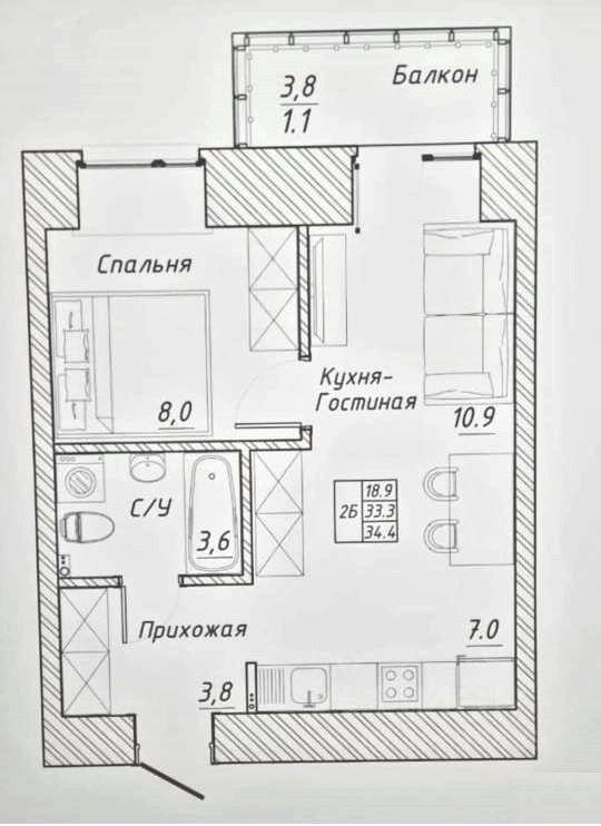 квартира г Красноярск р-н Центральный ул Караульная 41 фото 22