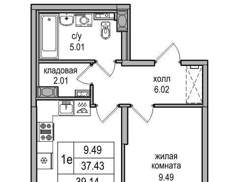 квартира г Санкт-Петербург п Парголово Парнас метро Парнас проезд Толубеевский, 34к 3 фото 1