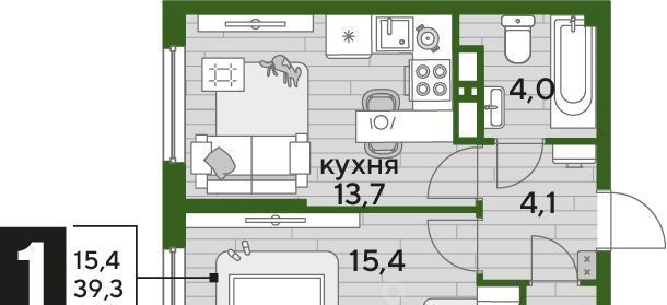 квартира г Краснодар р-н Прикубанский ул им. Марины Цветаевой 3к/2 Догма Парк мкр фото 1