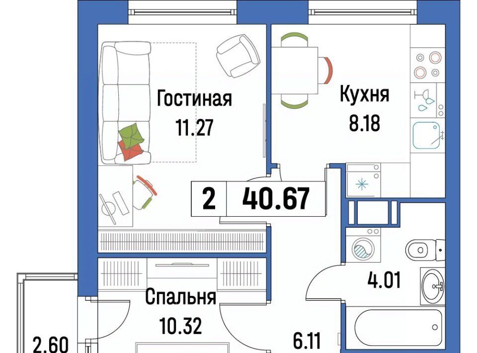 квартира р-н Всеволожский г Мурино ЖК «Урбанист» Девяткино фото 1