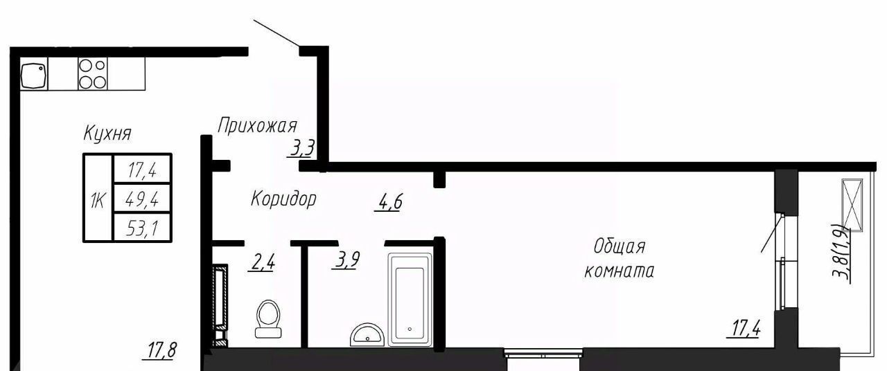 квартира р-н Тосненский п Тельмана ЖК «Сибирь» Тельмановское с/пос, Рыбацкое фото 1