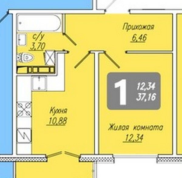 квартира г Чебоксары р-н Калининский б-р Солнечный поз. 4 фото 1