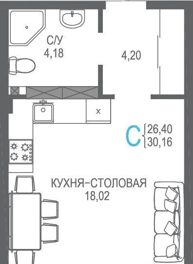 квартира р-н Симферопольский пгт Гвардейское Республика жилой квартал фото 1