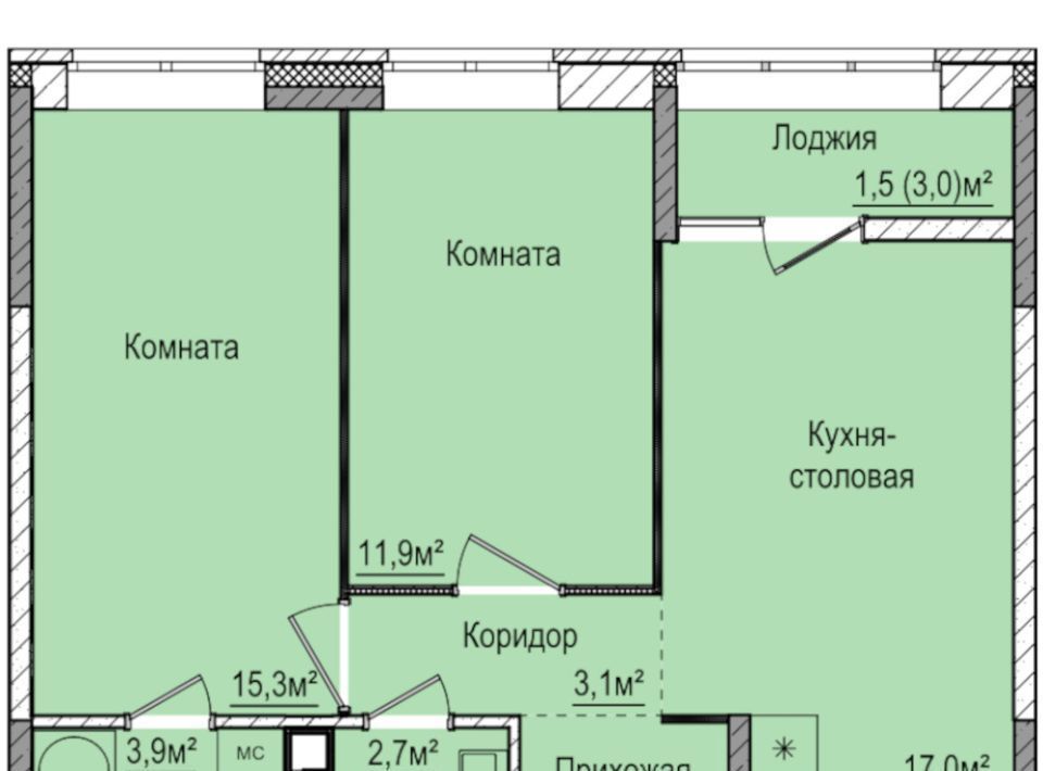 квартира г Ижевск р-н Индустриальный Буммаш ЖК «Покровский» жилрайон фото 1