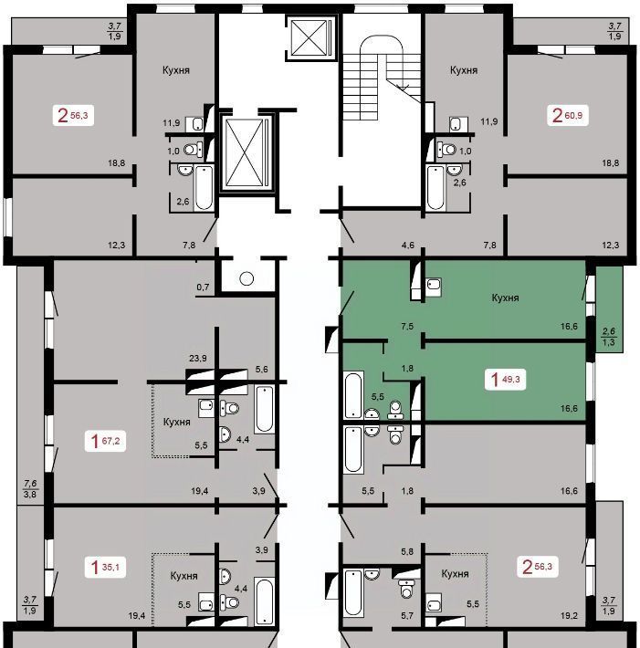 квартира г Красноярск р-н Кировский ЖК «Мичурино» 2/1 фото 1