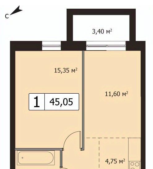 квартира г Москва метро Бульвар Рокоссовского ул 3-я Гражданская 35к/2 фото 1