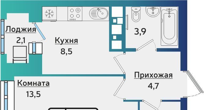 квартира г Ижевск р-н Индустриальный ул Васнецова 38 фото 1