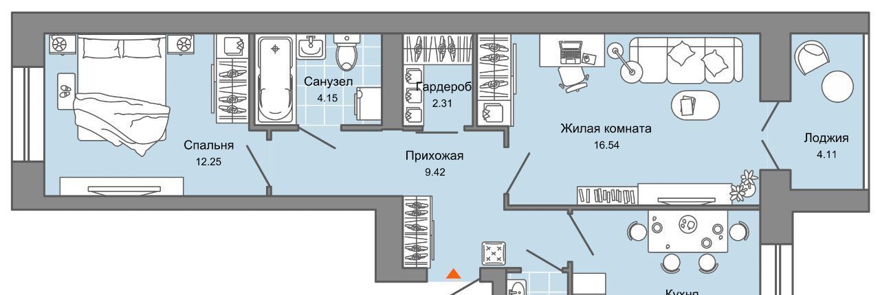 квартира г Ульяновск р-н Заволжский Новый Город ЖК Центрополис 5 Центральный кв-л фото 1