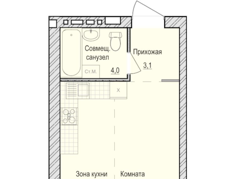 квартира Санвилл жилой комплекс, 5, Завьяловский район, с. Первомайский фото 1