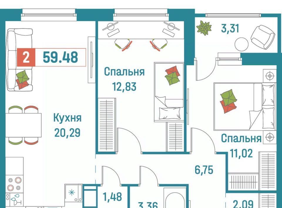 квартира р-н Всеволожский г Мурино ЖК «Графика» Девяткино фото 1