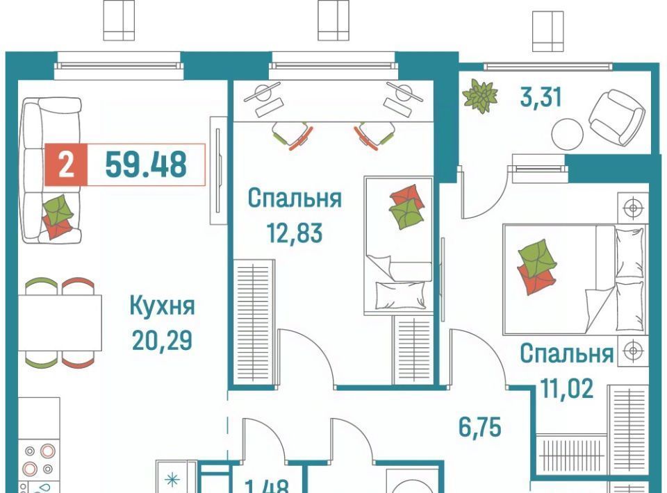 квартира р-н Всеволожский г Мурино ЖК «Графика» Девяткино фото 1