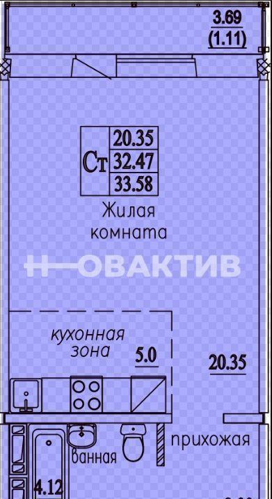 квартира г Новосибирск Золотая Нива ул В.Высоцкого 143/11 фото 1