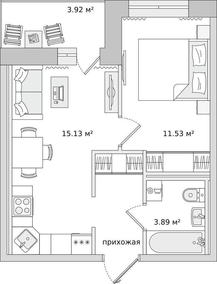 квартира р-н Всеволожский г Мурино ЖК Северный 72/1 Муринское городское поселение, шоссе в Лаврики фото 1