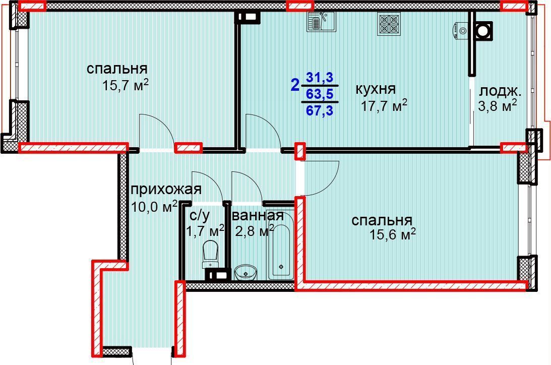 квартира г Ставрополь р-н Промышленный фото 3