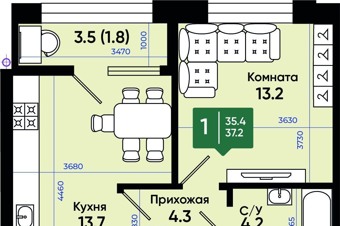 квартира г Батайск ул Олимпийское Кольцо 36к/1 фото 1