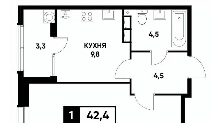 квартира г Ставрополь р-н Промышленный пр-кт Российский 12к/3 фото 1