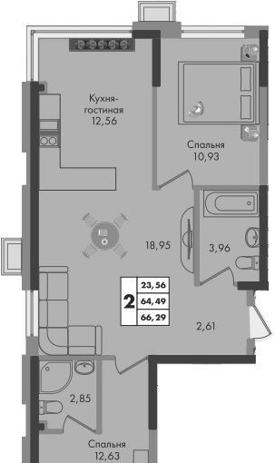 квартира г Краснодар р-н Прикубанский ул им. генерала Брусилова 1/1 5 лит фото 1