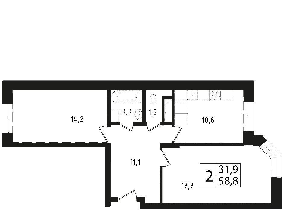 квартира городской округ Одинцовский г Звенигород мкр 3 13 Крёкшино фото 1