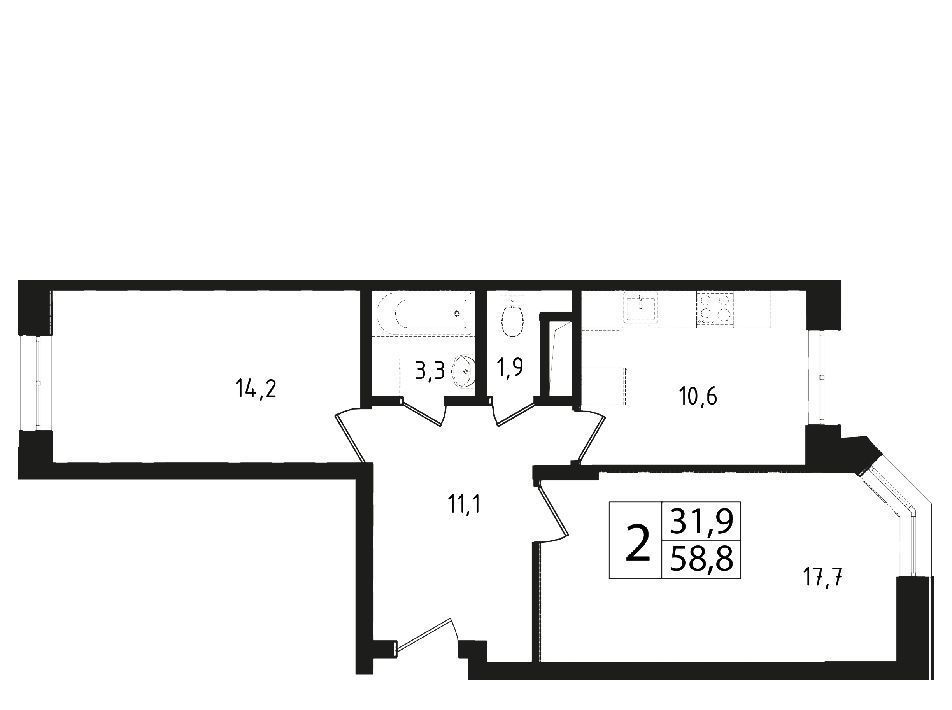 квартира городской округ Одинцовский г Звенигород мкр 3 13 Крёкшино фото 1