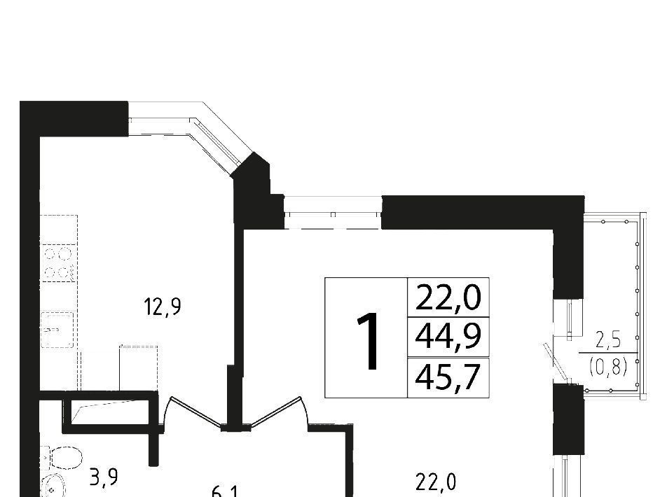 квартира городской округ Одинцовский г Звенигород мкр 3 13 Крёкшино фото 1