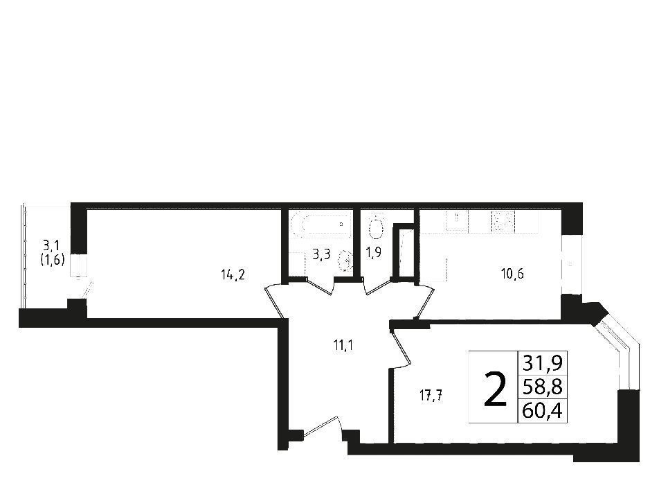 квартира городской округ Одинцовский г Звенигород мкр 3 13 Крёкшино фото 1