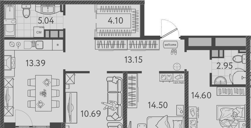 квартира г Краснодар р-н Прикубанский ул им. Кудухова Б.С. 3 фото 1