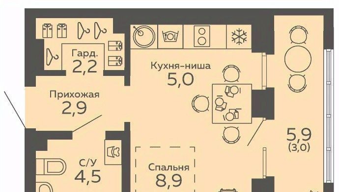квартира г Екатеринбург Ботаническая б-р Новосинарский 2 фото 1