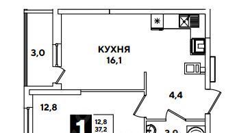 квартира г Краснодар р-н Прикубанский ул им. Ивана Беличенко фото 1