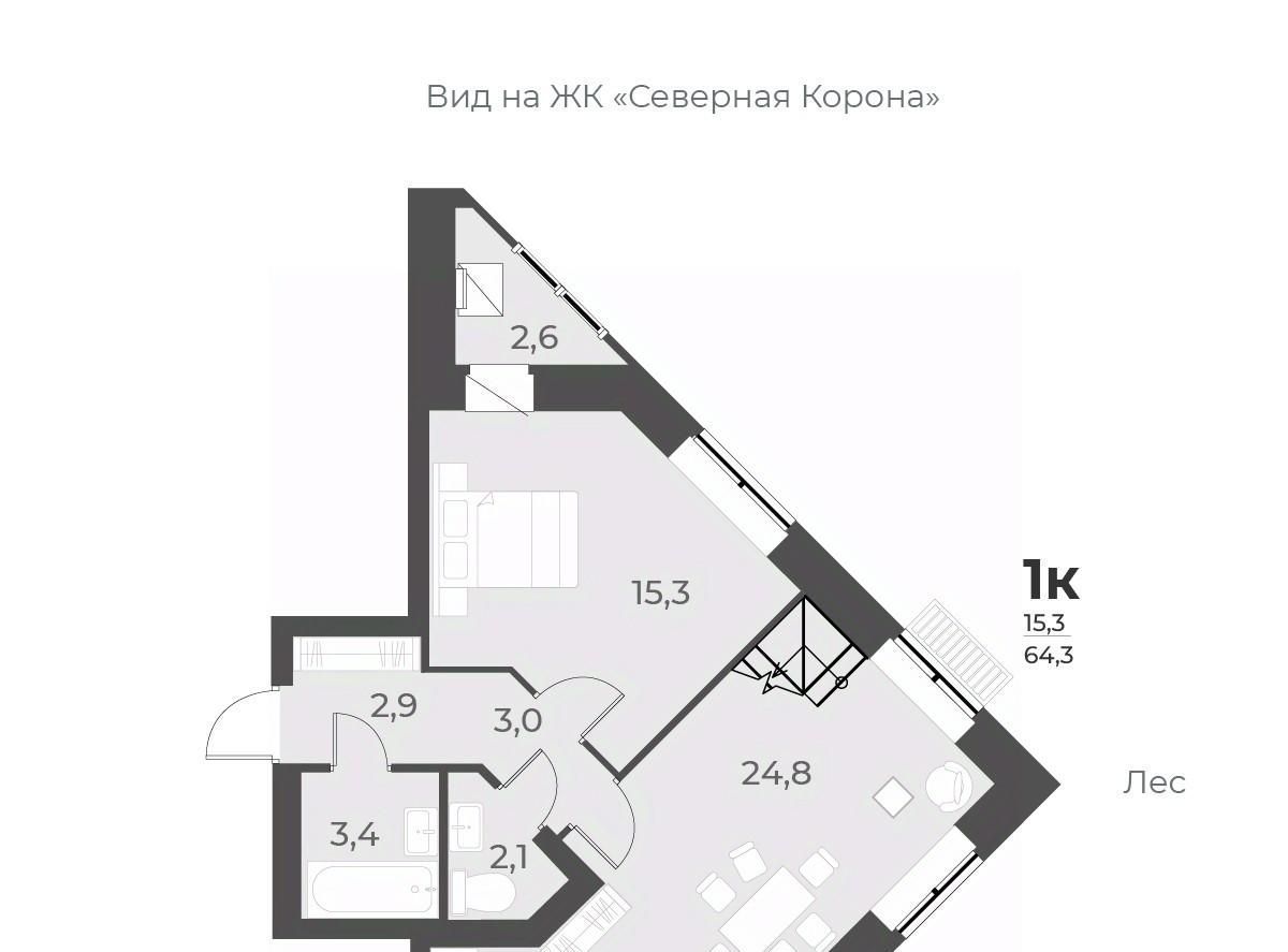 квартира г Новосибирск Заельцовская ул имени генерал-майора Рожкина А.Н. 14 фото 1