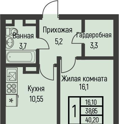 квартира г Краснодар п Березовый Эко-квартал Nova Vita муниципальное образование фото 1