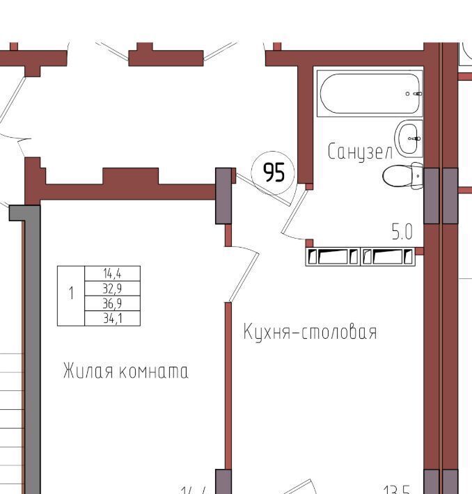 квартира г Калининград р-н Центральный ул Дубовая аллея фото 1