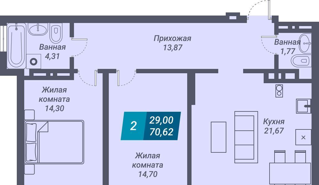 квартира г Новосибирск Берёзовая роща ЖК «Звезда» фото 2