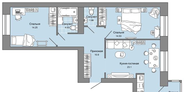 квартира р-н Заволжский Новый Город Центральный кв-л фото