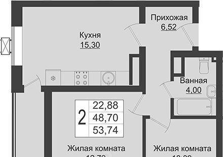 квартира г Краснодар р-н Прикубанский ЖК Зелёный театр фото 1