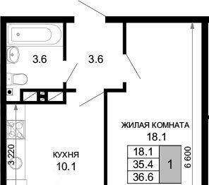 квартира г Краснодар р-н Прикубанский ЖК «Дыхание» фото 1