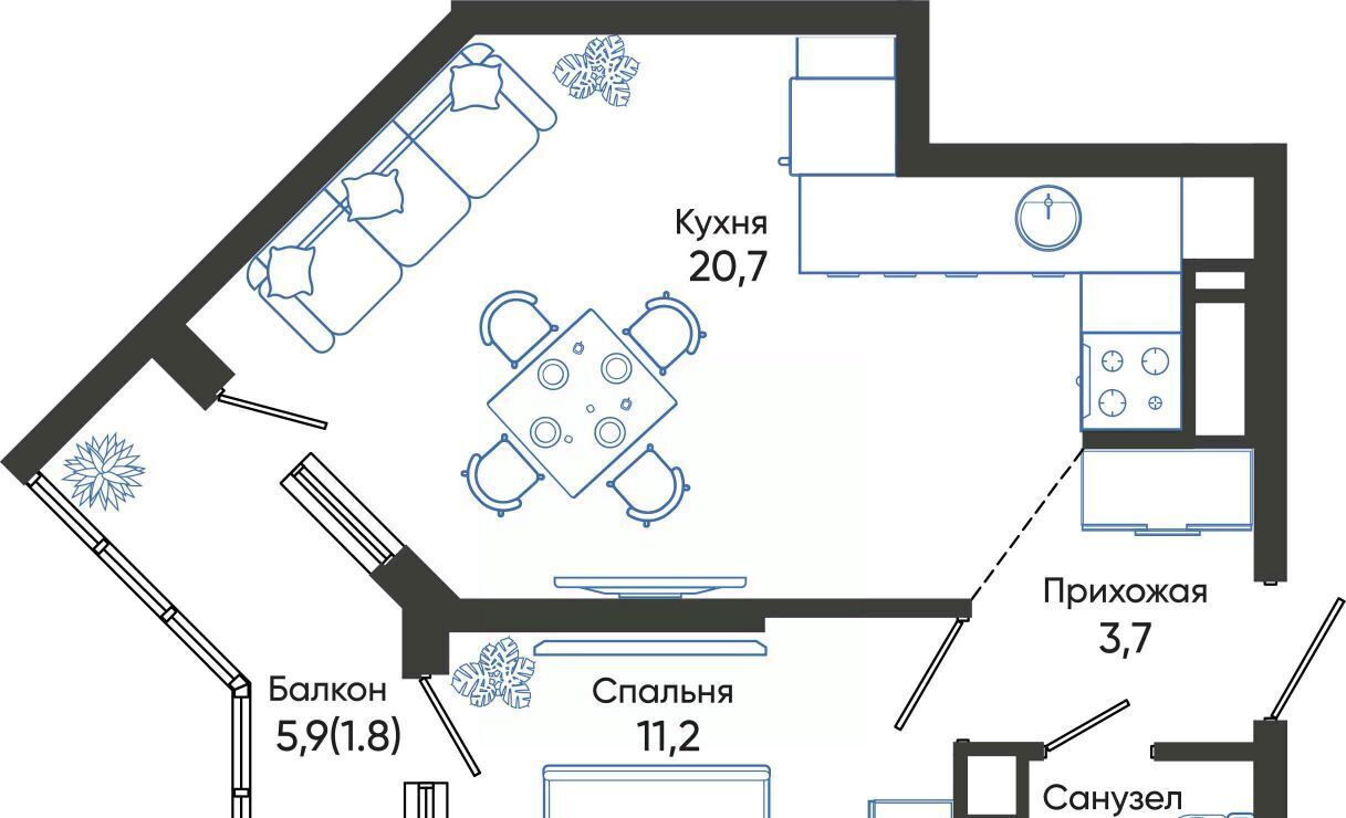 квартира г Новороссийск р-н Центральный ЖК Облака 2 фото 1