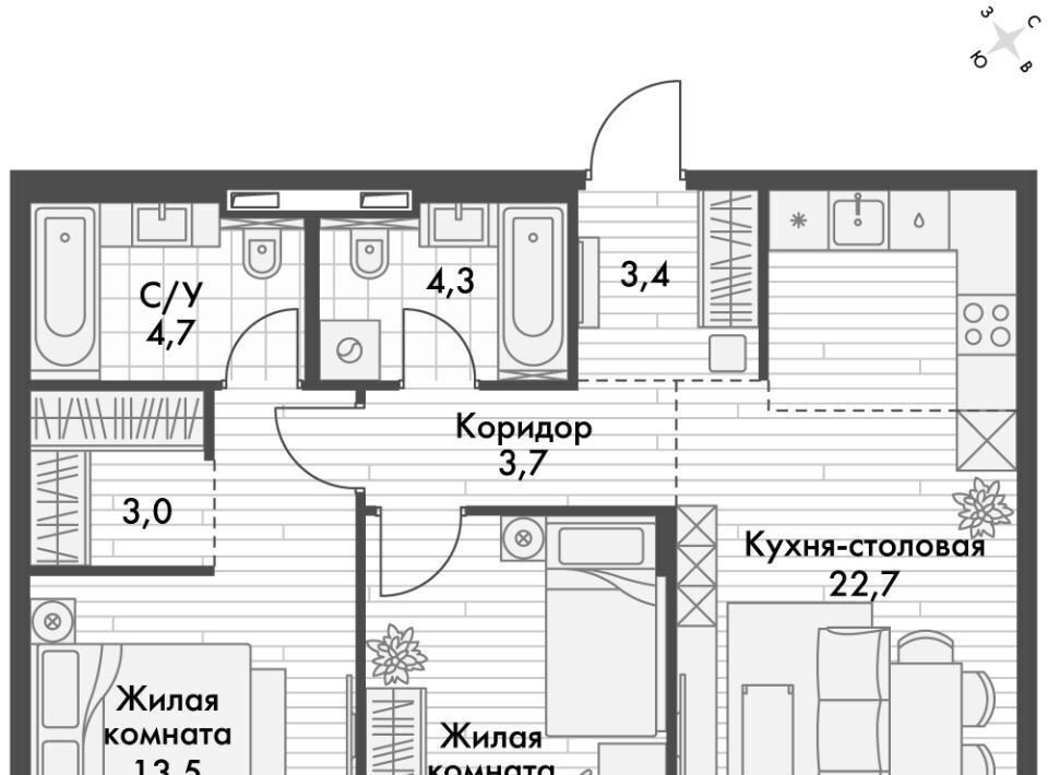 квартира г Владивосток р-н Ленинский ул Крылова 10 фото 1