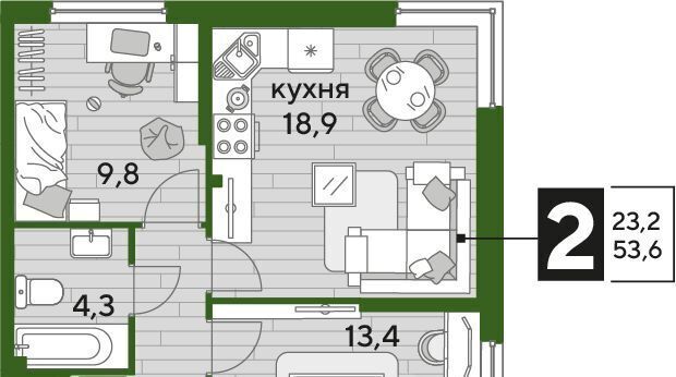 квартира г Краснодар р-н Прикубанский ул им. Марины Цветаевой 3к/2 Догма Парк мкр фото 3