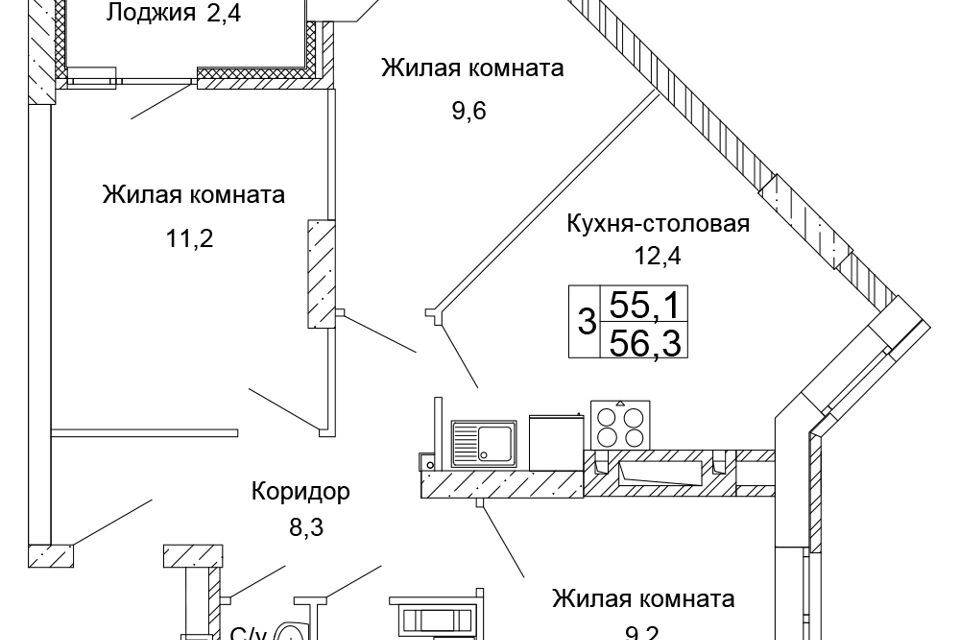 квартира г Волгоград ул 70-летия Победы 15 городской округ Волгоград фото 1