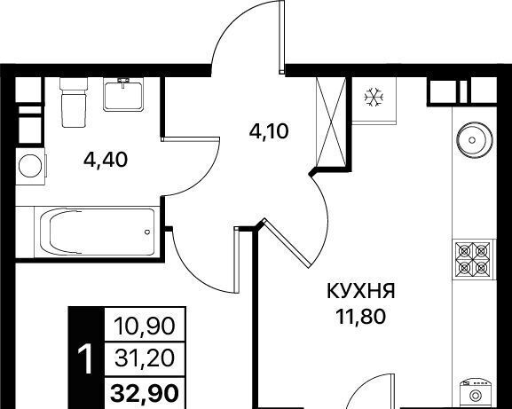 квартира г Ростов-на-Дону р-н Первомайский ЖК «Сияние Квартал на Шолохова» фото 1