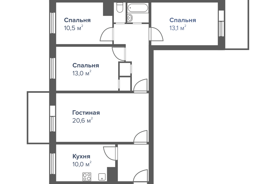 квартира г Санкт-Петербург ул Кораблестроителей 23к/1 Василеостровский район фото 2