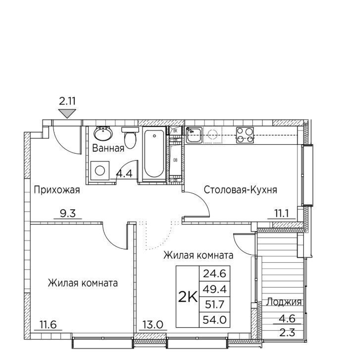 квартира г Владивосток р-н Ленинский ул Расула Гамзатова 7к/2 фото 1